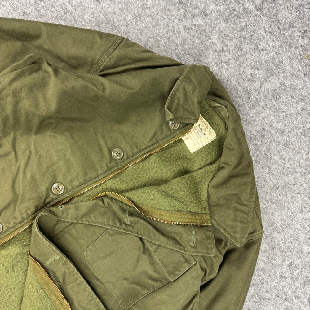 Vintage US Military A-2 Deck Jacket Cold Weather Permeable Green Medium 38-40